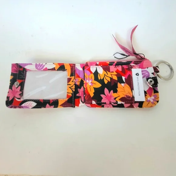 Vera Bradley Rosa Flora RFID Zip ID Case Wallet - Picture 3 of 8